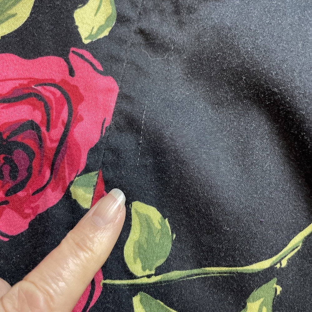 Voodoo Vixen Womens Sweet Vengeance Pinup Halter Dress Size L Black Roses Swing - Picture 9 of 10